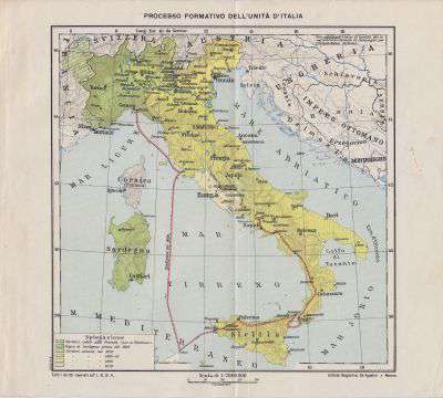 cartina geografica PROCESSO FORMATIVO DELL'UNITA' D'ITALIA 1921