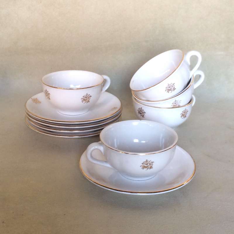 set composed of no.5 coffee cups PAGNOSSIN vintage 1960s ceramics