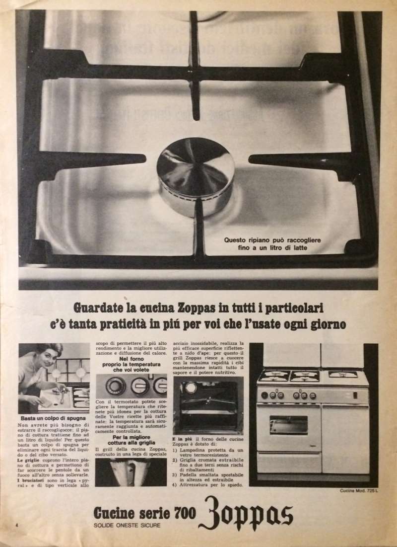 W1773 Cucina a gas ZOPPAS - Pubblicità del 1958 - Vintage advertising