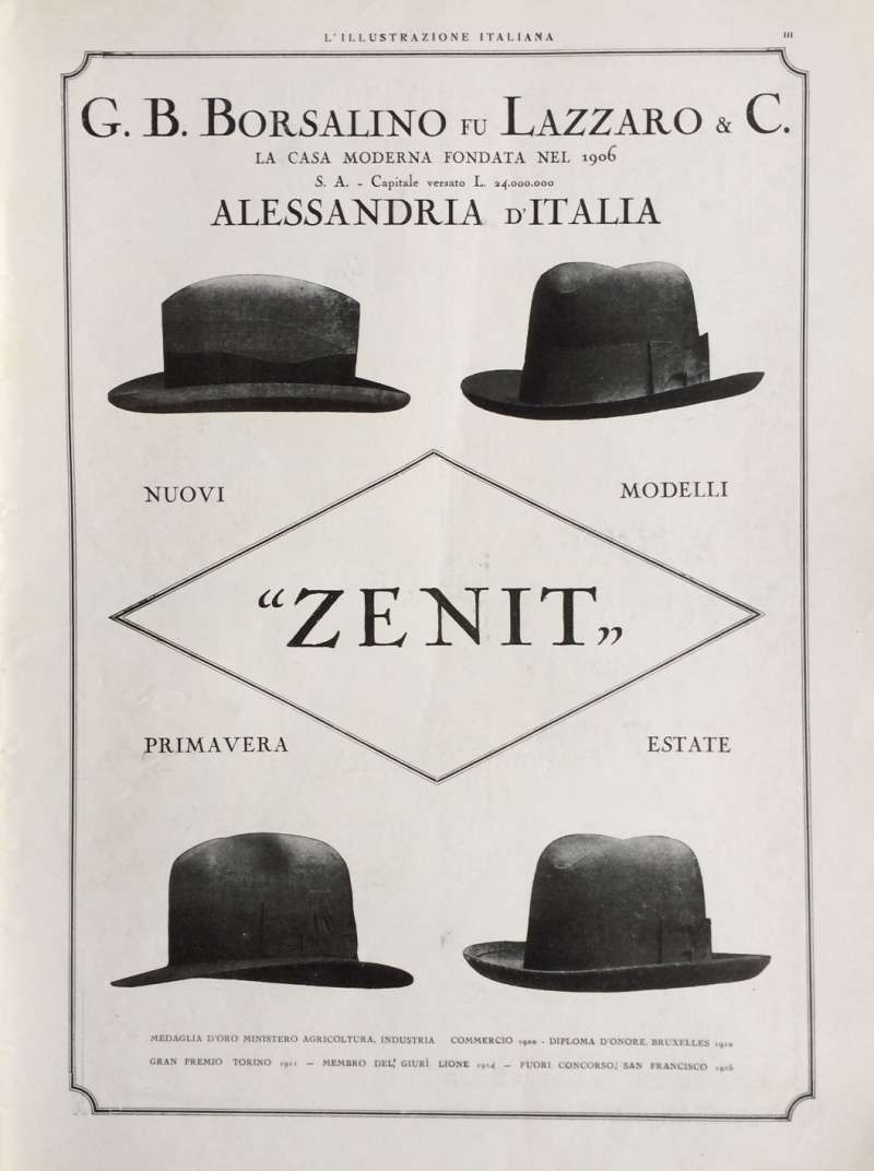 Original ad BORSALINO mod. Zenit April 1928